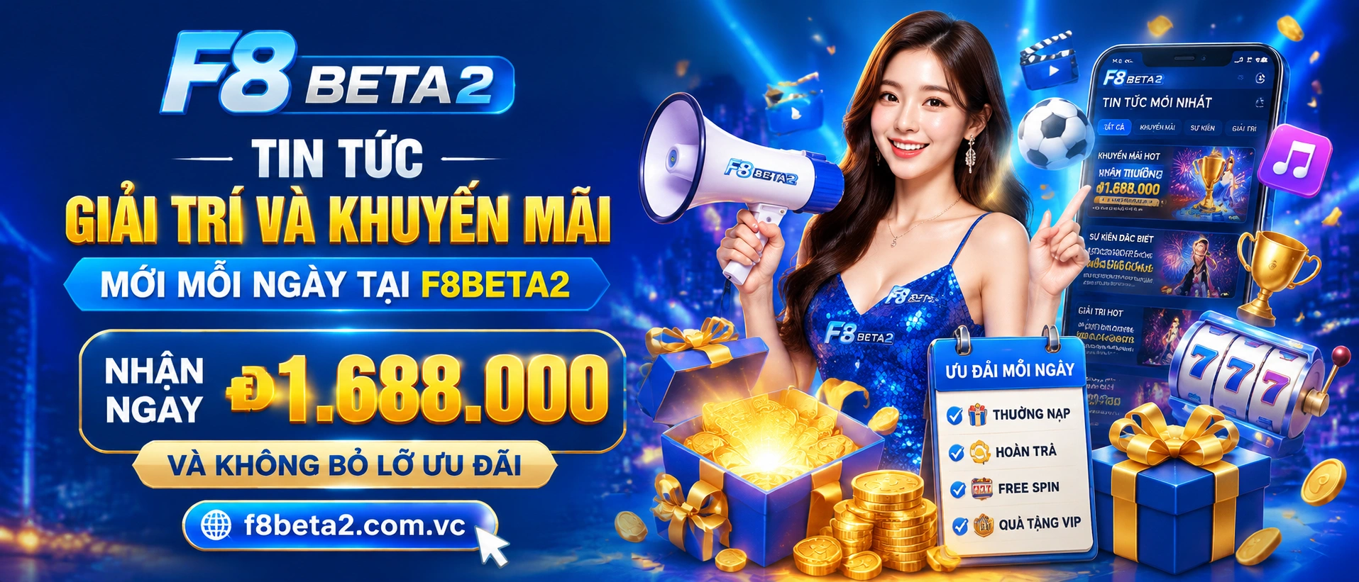 Bảng tin mới nhất F8Beta2 trên mobile với tiêu đề ngắn, badge rõ và nút đọc tiếp